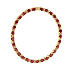 Vanea Kolye - Garnet ve peridot 8 ayar altın kolye #5vp846
