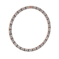 Swarovski ve siyah zirkon 14 ayar rose altın kolye