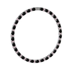 Vanea Kolye - Siyah zirkon ve pembe kuvars 925 ayar gümüş kolye #6jg8wd