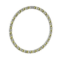 Vanea Kolye - Peridot 14 ayar beyaz altın kolye #83g5mo