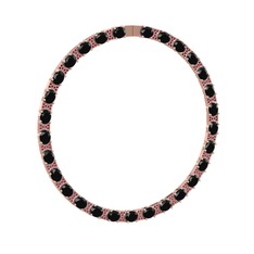 Siyah zirkon ve rodolit garnet 925 ayar rose altın kaplama gümüş kolye