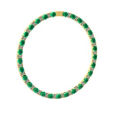 Vanea Kolye - Yeşil kuvars ve ametist 8 ayar altın kolye #a8hsnt