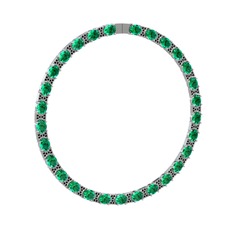Vanea Kolye - Yeşil kuvars ve siyah zirkon 14 ayar beyaz altın kolye #adn22o