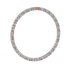 Swarovski ve akuamarin 925 ayar rose altın kaplama gümüş kolye