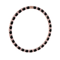 Vanea Kolye - Siyah zirkon ve pembe kuvars 18 ayar rose altın kolye #c2hxod