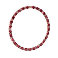 Rodolit garnet ve dumanlı kuvars 14 ayar rose altın kolye