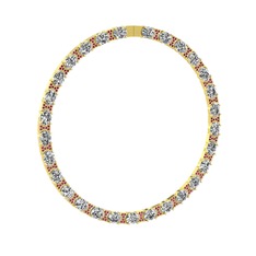 Vanea Kolye - Swarovski ve rodolit garnet 18 ayar altın kolye #d2ezyc