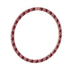 Vanea Kolye - Kök yakut ve garnet 14 ayar rose altın kolye #e7gr2v