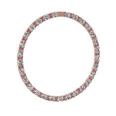 Vanea Kolye - Beyaz zirkon ve garnet 14 ayar rose altın kolye #eis2gu
