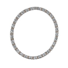 Swarovski ve dumanlı kuvars 14 ayar beyaz altın kolye