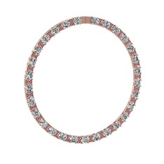 Swarovski ve kök yakut 18 ayar rose altın kolye