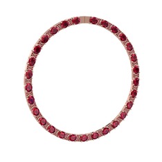 Vanea Kolye - Rodolit garnet ve garnet 14 ayar rose altın kolye #g33kie