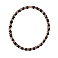Vanea Kolye - Siyah zirkon ve kök yakut 18 ayar rose altın kolye #g3ggxw