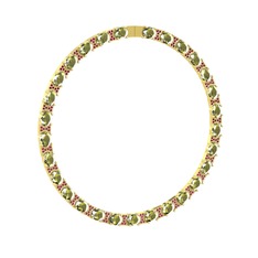 Vanea Kolye - Peridot ve rodolit garnet 14 ayar altın kolye #h60ixe