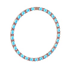 Akuamarin ve rodolit garnet 8 ayar rose altın kolye