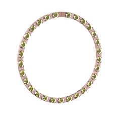 Vanea Kolye - Peridot ve pembe kuvars 18 ayar rose altın kolye #iz2pv0