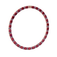 Vanea Kolye - Rodolit garnet ve lab safir 14 ayar rose altın kolye #kd52wp