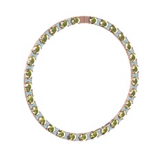 Vanea Kolye - Peridot ve akuamarin 925 ayar rose altın kaplama gümüş kolye #kwql3x