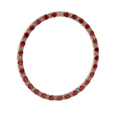 Vanea Kolye - Garnet ve yeşil kuvars 8 ayar rose altın kolye #mtd1bm