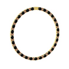 Vanea Kolye - Siyah zirkon ve rodolit garnet 14 ayar altın kolye #myoagz