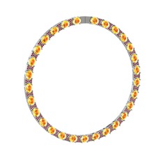 Vanea Kolye - Sitrin ve rodolit garnet 18 ayar beyaz altın kolye #p6j705