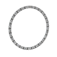 Vanea Kolye - Swarovski ve siyah zirkon 14 ayar beyaz altın kolye #qofmdu