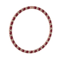 Kök yakut ve peridot 14 ayar rose altın kolye