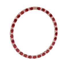 Garnet ve pembe kuvars 8 ayar rose altın kolye