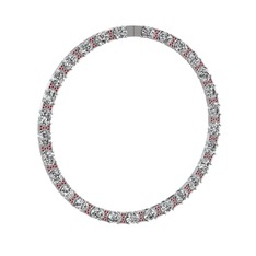 Vanea Kolye - Swarovski ve kök yakut 18 ayar beyaz altın kolye #tur6vt