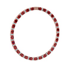 Garnet ve akuamarin 18 ayar rose altın kolye