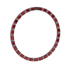 Vanea Kolye - Garnet ve swarovski 925 ayar siyah rodyum kaplama gümüş kolye #v4v55s
