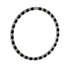 Vanea Kolye - Siyah zirkon ve peridot 14 ayar beyaz altın kolye #volkk1