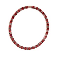 Vanea Kolye - Garnet ve siyah zirkon 14 ayar rose altın kolye #w86krk