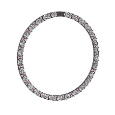 Vanea Kolye - Swarovski ve pembe kuvars 925 ayar siyah rodyum kaplama gümüş kolye #w9491u
