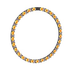 Sitrin ve pembe kuvars 925 ayar siyah rodyum kaplama gümüş kolye