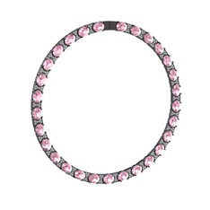 Vanea Kolye - Pembe kuvars ve swarovski 925 ayar siyah rodyum kaplama gümüş kolye #wzgu50