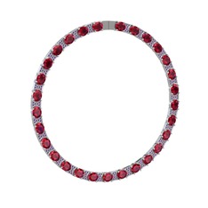 Vanea Kolye - Rodolit garnet ve ametist 8 ayar beyaz altın kolye #y8fd63