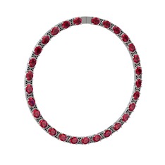 Vanea Kolye - Rodolit garnet ve siyah zirkon 8 ayar beyaz altın kolye #yu7cdn