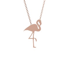 Lora Flamingo Kolye - 14 ayar rose altın kolye (40 cm gümüş rolo zincir) #1h1w4q