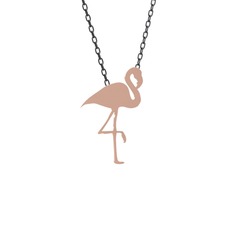 Lora Flamingo Kolye - 8 ayar rose altın kolye (40 cm gümüş rolo zincir) #1t6kdbg