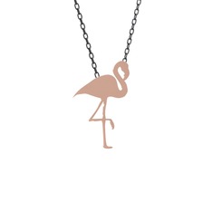 Lora Flamingo Kolye - 14 ayar rose altın kolye (40 cm gümüş rolo zincir) #vpjpmk