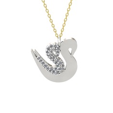 İkili Kuğu Kolye - Swarovski 925 ayar gümüş kolye (40 cm gümüş rolo zincir) #kmmnvy