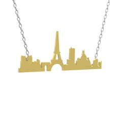 Siluet Paris Kolye - 18 ayar altın kolye (40 cm beyaz altın rolo zincir) #1f34w1o