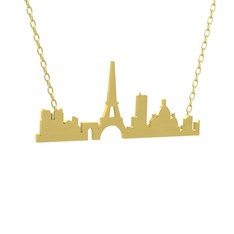 Siluet Paris Kolye - 8 ayar altın kolye (40 cm altın rolo zincir) #h6x03h