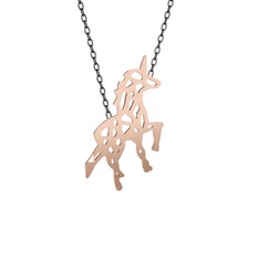 Origami Unicorn Kolye - 925 ayar rose altın kaplama gümüş kolye (40 cm gümüş rolo zincir) #r7wrmx
