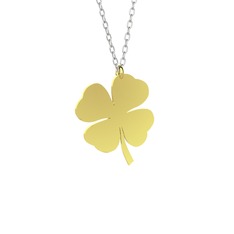 Asta Yonca Kolye - 18 ayar altın kolye (40 cm beyaz altın rolo zincir) #1q4s6eh