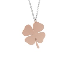 18 ayar rose altın kolye (40 cm beyaz altın rolo zincir)