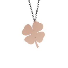 14 ayar rose altın kolye (40 cm gümüş rolo zincir)