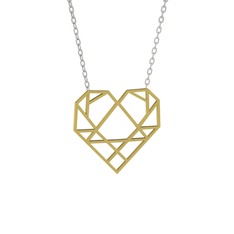 Origami Kalp Kolye - 925 ayar altın kaplama gümüş kolye (40 cm beyaz altın rolo zincir) #qnnl6d
