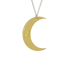 Samhain Ay Kolye - 18 ayar altın kolye (40 cm gümüş rolo zincir) #116lj86